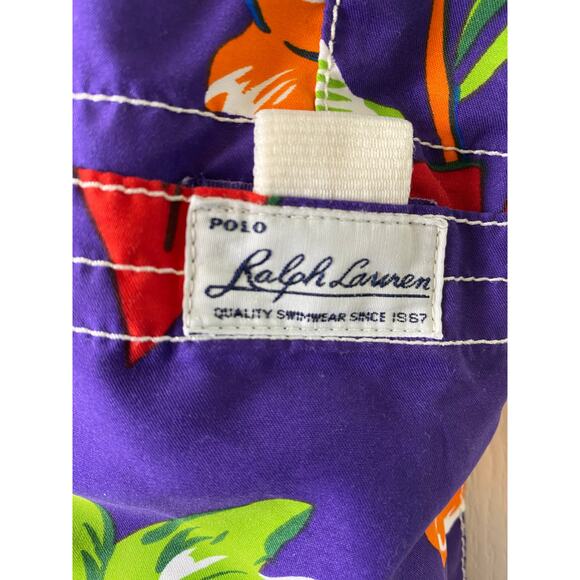 Polo Ralph Lauren Purple Floral Swim Board Shorts 9" Inseam Men's Size 38 - Picture 4 of 10